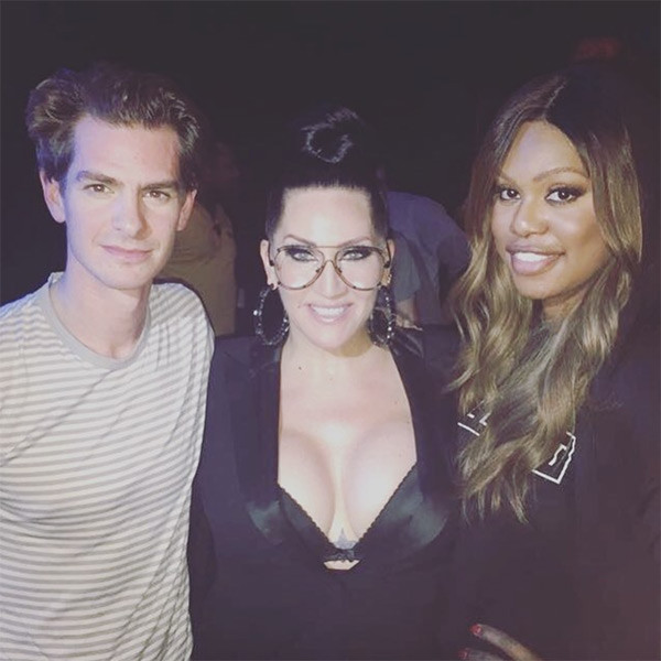 Andrew Garfield, Michelle Visage, Laverne Cox Andrew Garfield, Michelle Visage, Laverne Cox